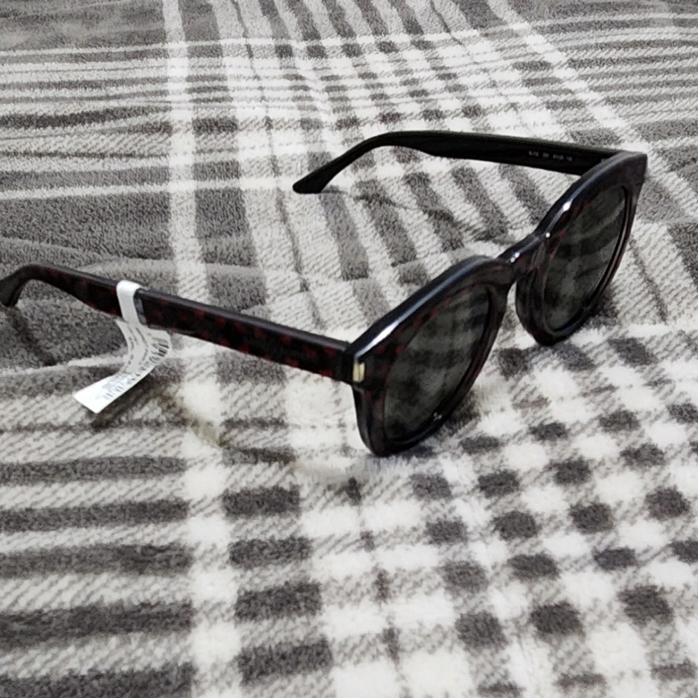 YVES SAINT LAURENT SL102 005 BLACK RED AUTHENTIC SUNGLASSES YSL 47 No Case